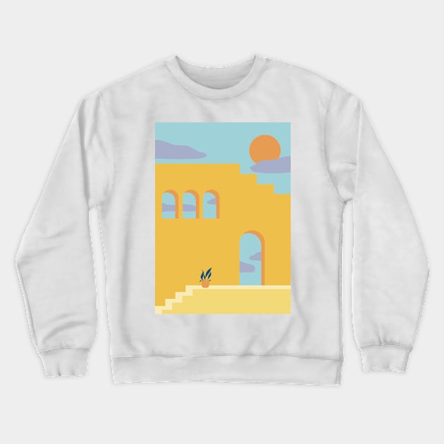 Bold Mediterranean Colour Block Print Crewneck Sweatshirt by JustGottaDraw